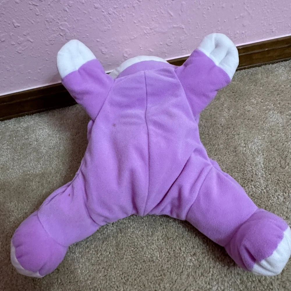 Fisher Price Rumple Cat Bear Purple Blue Nose Plush Soft Toy Vintage 1998 14”